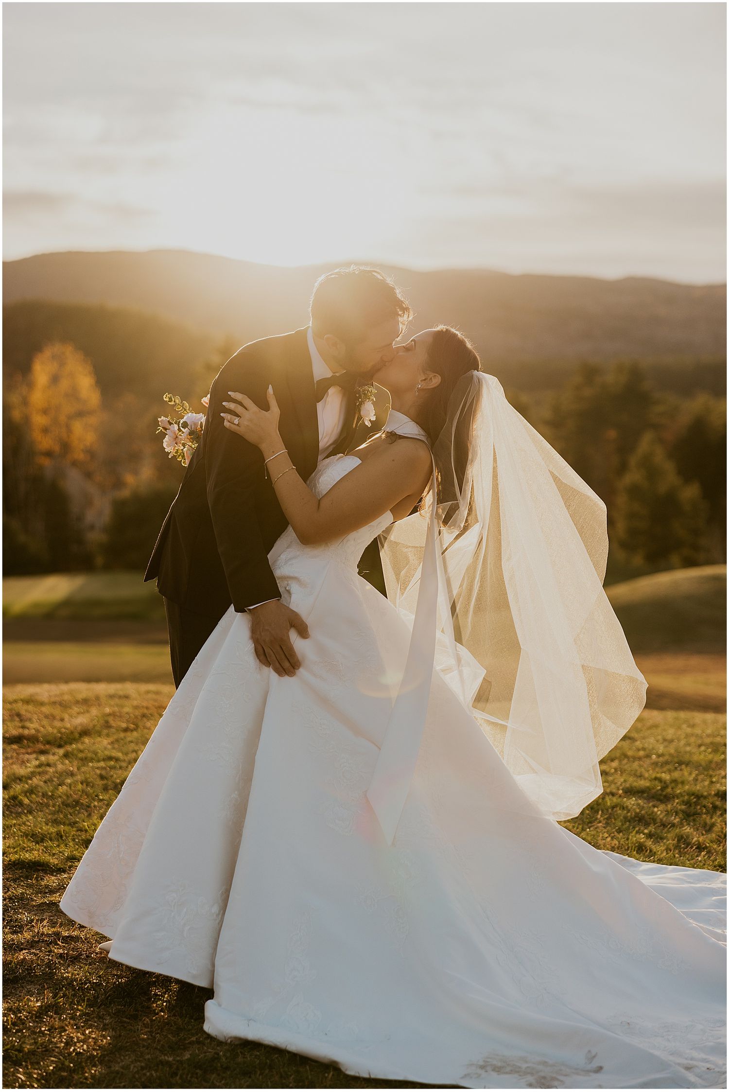 Golden hour wedding portrait